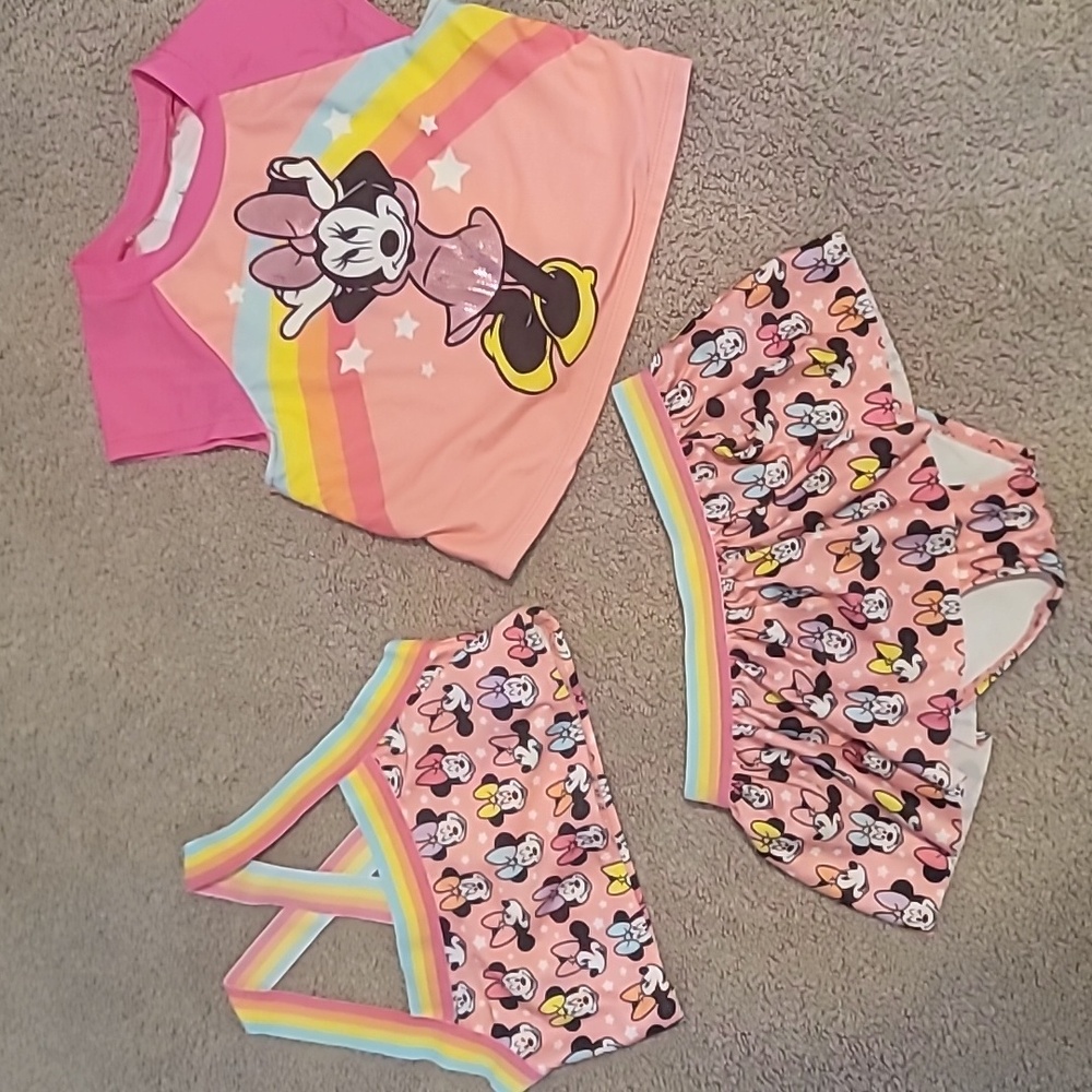 3 Piece Disney Minnie Mouse Bathing Suit Size 5/6